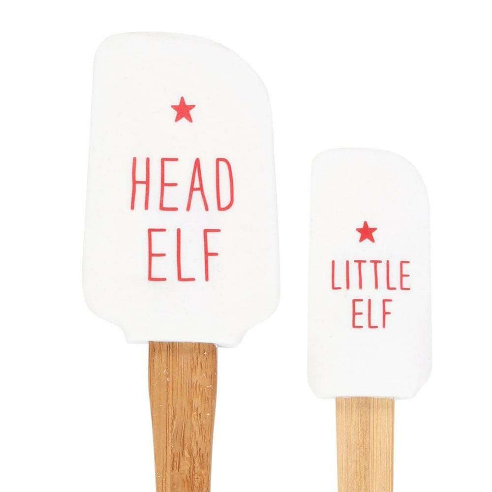 Santa and Santa's Little Helper, Head Elf and Little Elf Christmas Spatula Set Spatulas Jones Home & Gifts Quirky Turkey Gifts