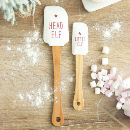 Santa and Santa's Little Helper, Head Elf and Little Elf Christmas Spatula Set Spatulas Jones Home & Gifts Quirky Turkey Gifts