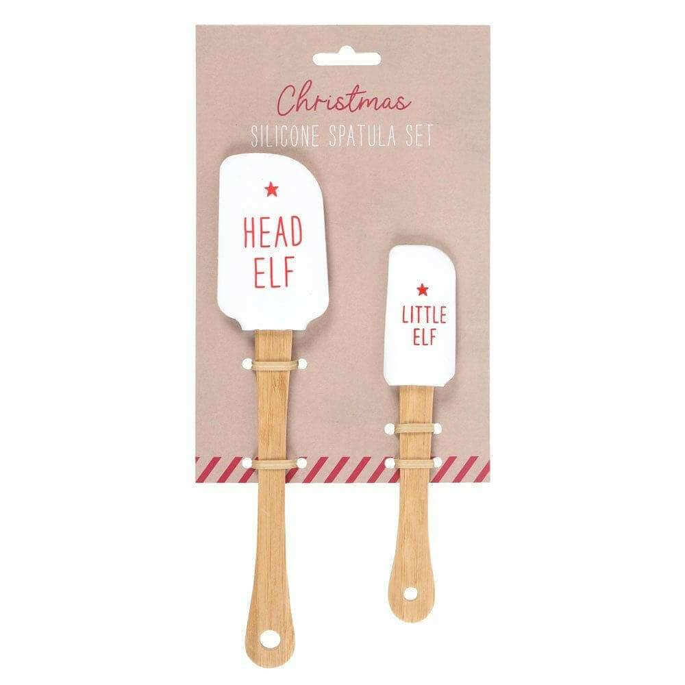Santa and Santa's Little Helper, Head Elf and Little Elf Christmas Spatula Set Spatulas Jones Home & Gifts Quirky Turkey Gifts
