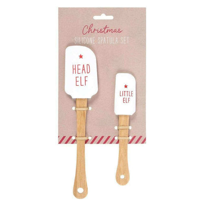 Santa and Santa's Little Helper, Head Elf and Little Elf Christmas Spatula Set Spatulas Jones Home & Gifts Quirky Turkey Gifts