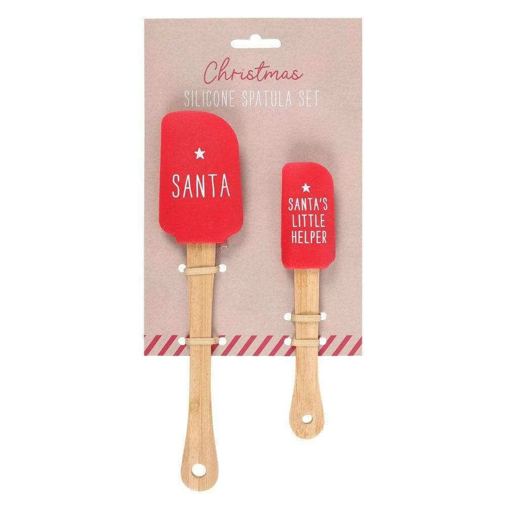 Santa and Santa's Little Helper, Head Elf and Little Elf Christmas Spatula Set Spatulas Jones Home & Gifts Quirky Turkey Gifts