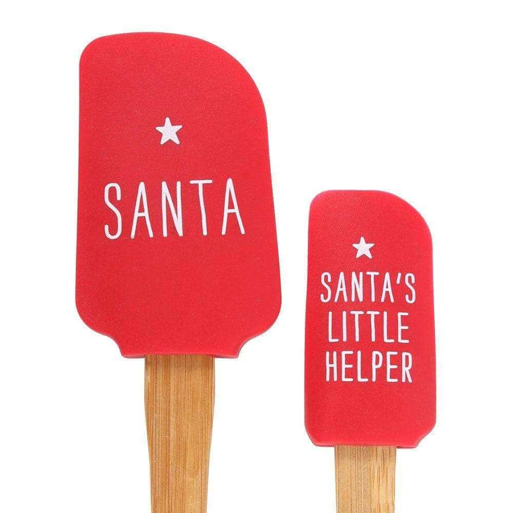 Santa and Santa's Little Helper, Head Elf and Little Elf Christmas Spatula Set Spatulas Jones Home & Gifts Quirky Turkey Gifts