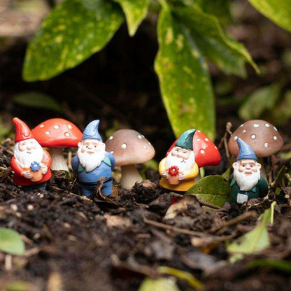 Set of 4 Mini Garden Gnome Plant Pot Pals, Fairy Garden, Planters Pots & Planters Jones Home & Gifts Quirky Turkey Gifts
