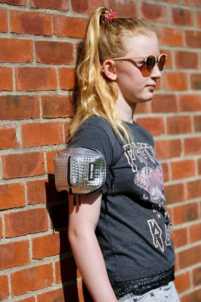 Silver Mini Backpack, Hands Free Bag For Small Stuff Mini Packs Echo Three Quirky Turkey Gifts