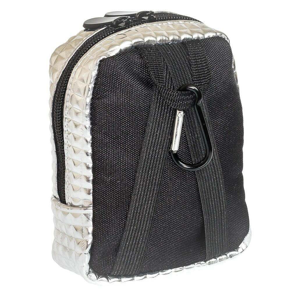 Silver Mini Backpack, Hands Free Bag For Small Stuff Mini Packs Echo Three Quirky Turkey Gifts