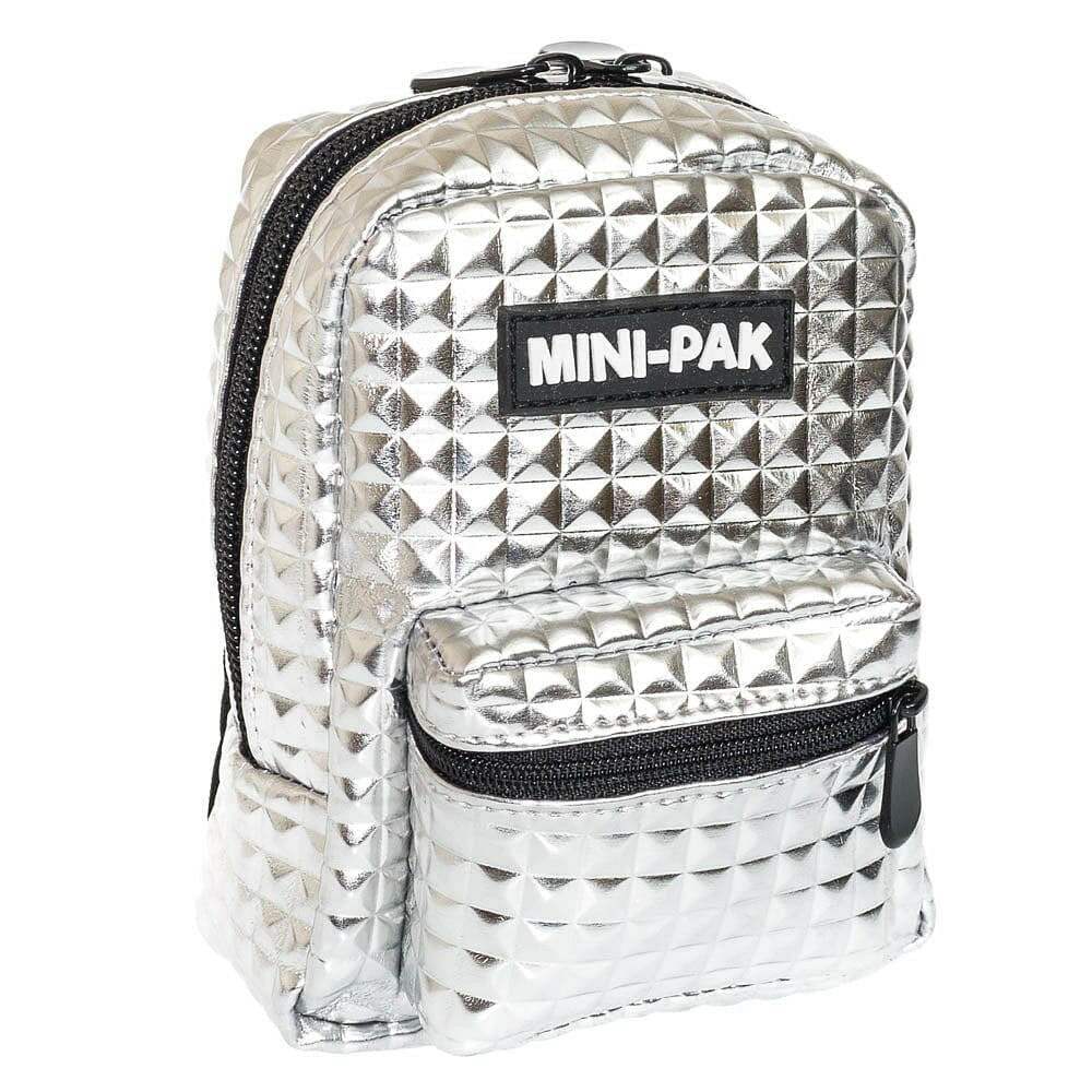 Silver Mini Backpack, Hands Free Bag For Small Stuff Mini Packs Echo Three Quirky Turkey Gifts