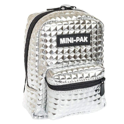 Silver Mini Backpack, Hands Free Bag For Small Stuff Mini Packs Echo Three Quirky Turkey Gifts