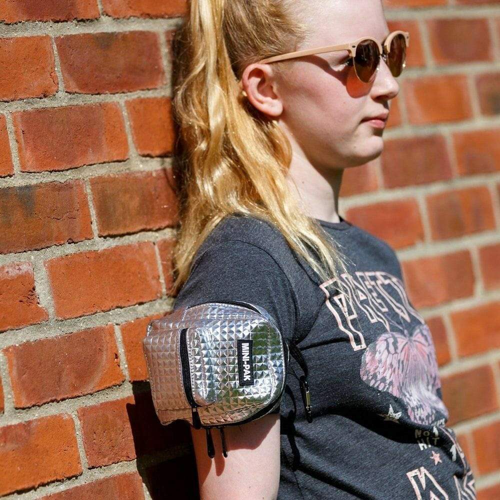 Silver Mini Backpack, Hands Free Bag For Small Stuff Mini Packs Echo Three Quirky Turkey Gifts