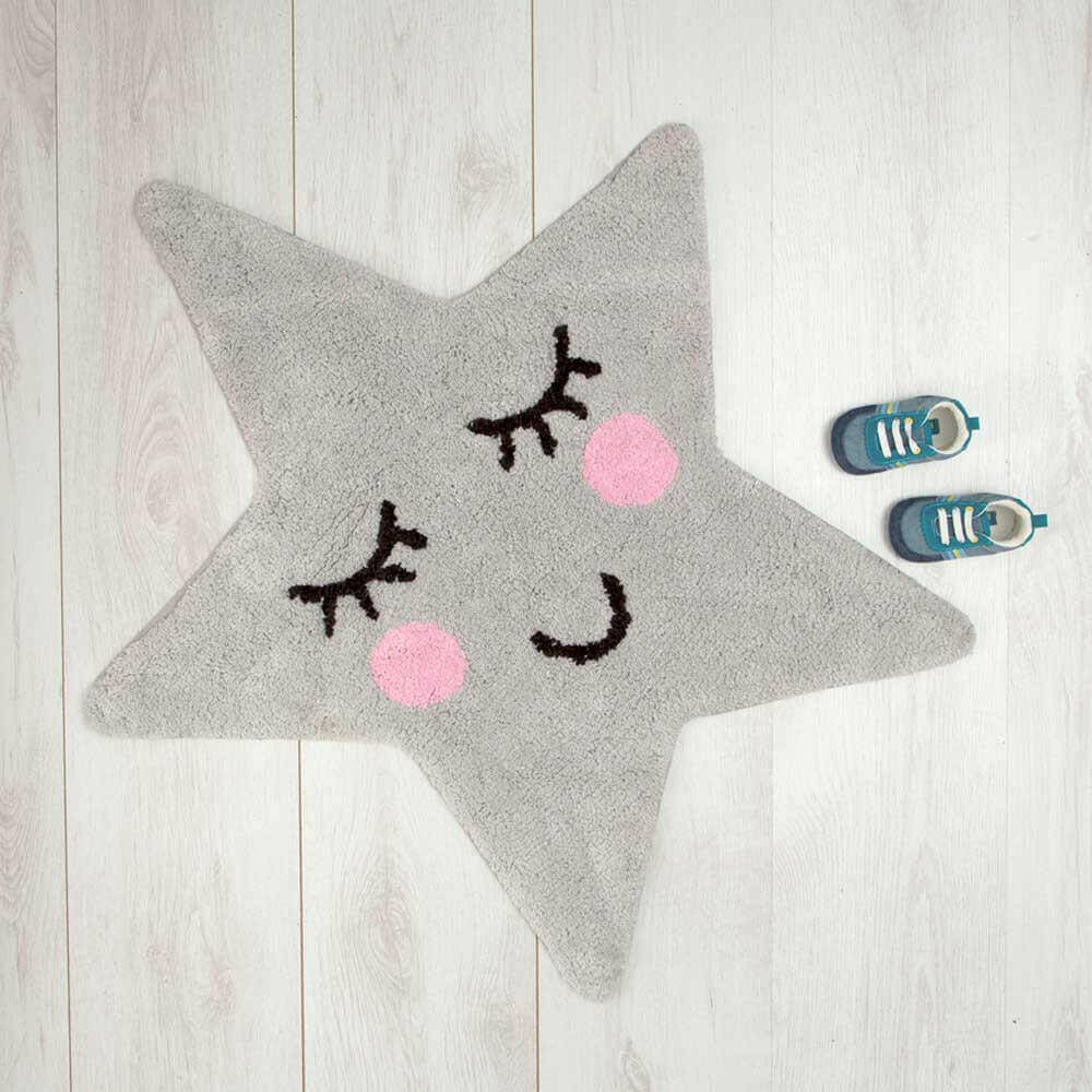 Sleep Tight On A Starry Night With Our Sweet Dreams Grey Star Rug Bedroom Rugs Sass and Belle Quirky Turkey Gifts