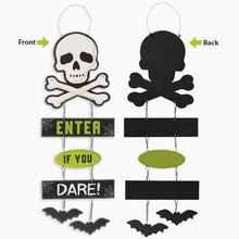 Spooky Skull and Crossbones Fly Bats Halloween Sign Decor Halloween Sign Spirit of equinox Quirky Turkey Gifts