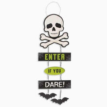 Spooky Skull and Crossbones Fly Bats Halloween Sign Decor Halloween Sign Spirit of equinox Quirky Turkey Gifts