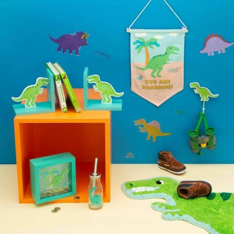Kids T-Rex Dinosaur Bedroom Rug – Green Cotton Floor Mat (74 × 60cm) Rugs & Doormats Sass and Belle Quirky Turkey Gifts