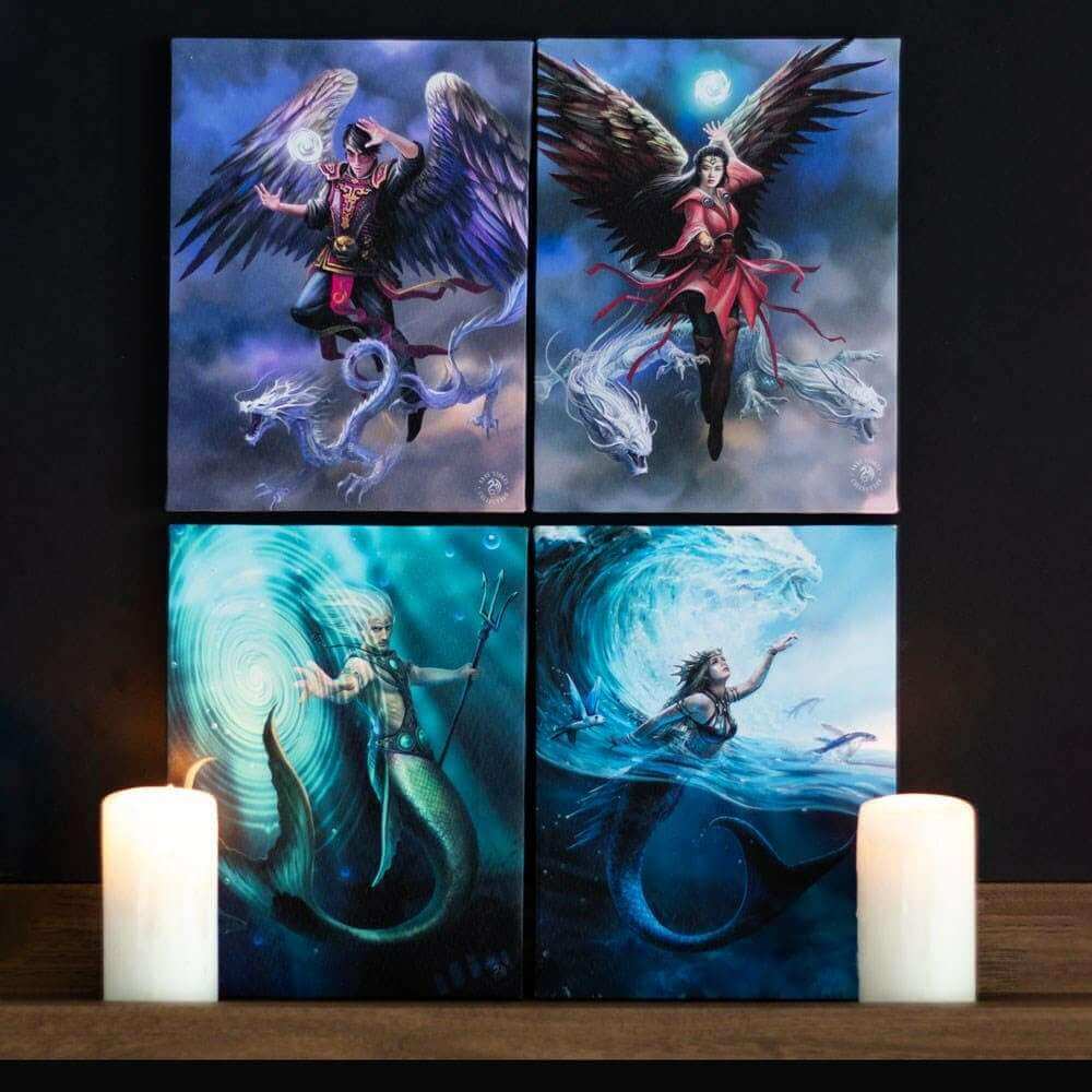 Water Element Wizard Merman Canvas Wall Art Print by Anne Stokes Wall Art's Anne Stokes Quirky Turkey Gifts
