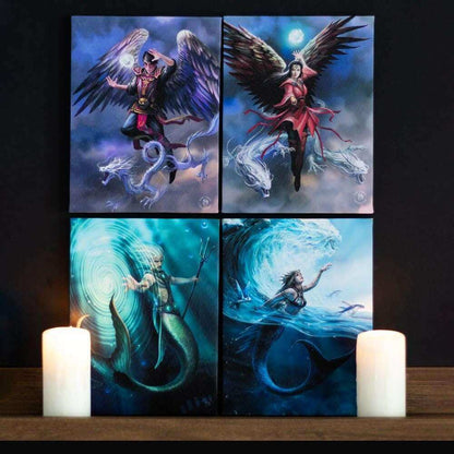 Water Element Wizard Merman Canvas Wall Art Print by Anne Stokes Wall Art's Anne Stokes Quirky Turkey Gifts