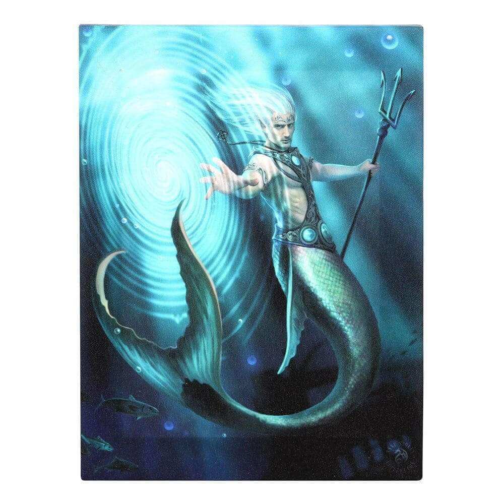 Water Element Wizard Merman Canvas Wall Art Print by Anne Stokes Wall Art's Anne Stokes Quirky Turkey Gifts