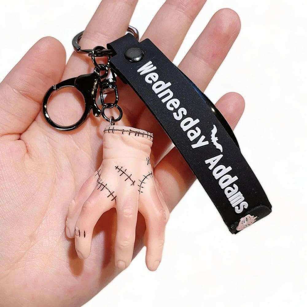 Wednesday Adams, Thing Hand, 3D Keyring with Charms Keyrings Fashion Accessories Quirky Turkey Gifts