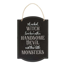 Wicked Witch Family Hanging Sign for Halloween Decor Halloween Sign Spirit of equinox Quirky Turkey Gifts