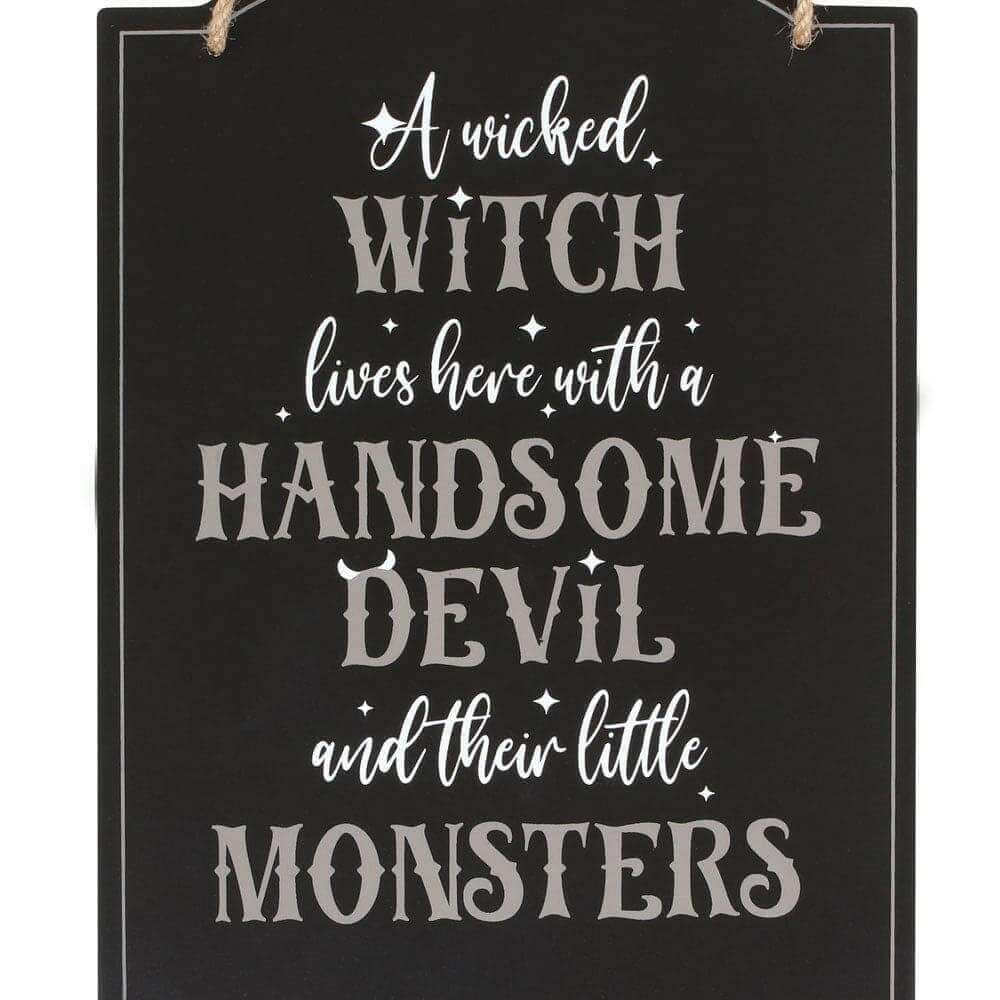 Wicked Witch Family Hanging Sign for Halloween Decor Halloween Sign Spirit of equinox Quirky Turkey Gifts