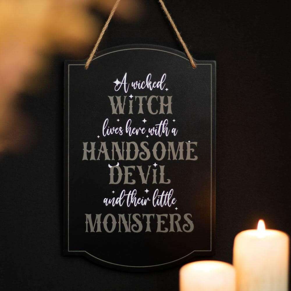 Wicked Witch Family Hanging Sign for Halloween Decor Halloween Sign Spirit of equinox Quirky Turkey Gifts