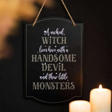 Wicked Witch Family Hanging Sign for Halloween Decor Halloween Sign Spirit of equinox Quirky Turkey Gifts