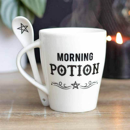 Witches Brew Morning Potion Hocus Pocus Mugs with Spoons Mugs & Cups Spirit of equinox Quirky Turkey Gifts