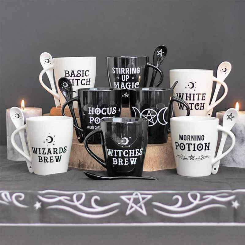 Witches Brew Morning Potion Hocus Pocus Mugs with Spoons Mugs & Cups Spirit of equinox Quirky Turkey Gifts