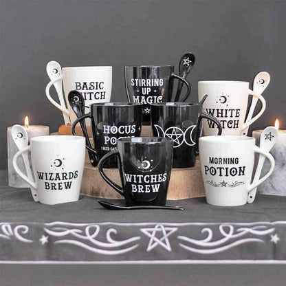 Witches Brew Morning Potion Hocus Pocus Mugs with Spoons Mugs & Cups Spirit of equinox Quirky Turkey Gifts
